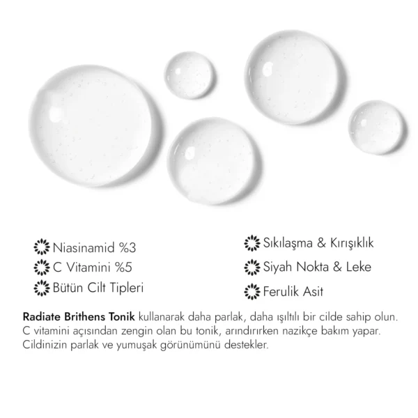 Radiate Brightens Tonic Aydınlatıcı Besleyici Tonik - Görsel 5