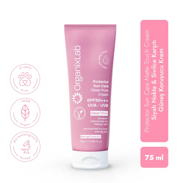 Protector Sun Care - Güneş Koruyucu Temiz Gözenek Kremi SPF 50+++ - Görsel 2
